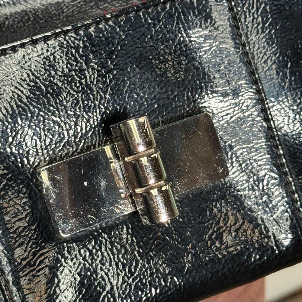 Vintage Banana Republic Faux Patent Leather Baguette Handbag - Picture 8 of 11